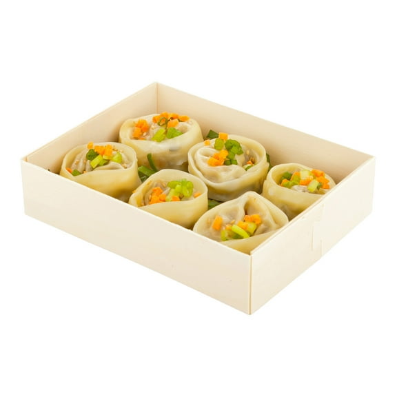 Taipei 23 oz Rectangle Poplar Short Straight Container - 6 1/4" x 4 3/4" x 1 1/2" - 100 count box