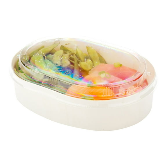Taipei Clear Plastic Lid - Fits Oval Poplar Container - 100 count box