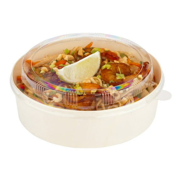 Taipei Clear Plastic Lid - Fits Round Poplar Small and Deep Containers - 100 count box
