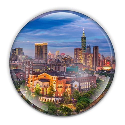 Taipei Taiwan Paperweight in Gift Box, 3 Inch Crystal Dome, Perfect for House Warming Gift