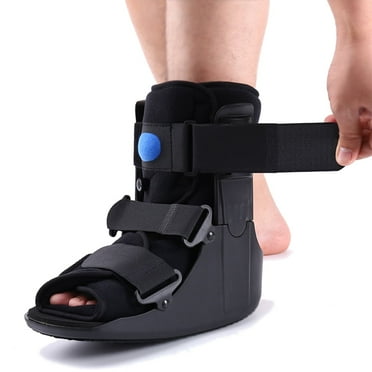 Tairibousy Short Air Walker Boot for Broken Foot, Sprained Ankle, Fracture Recovery, Black, Large