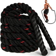 TaitWay 2.8lb 5lb Adult Anti-Slip Weighted Jump Rope, Heavy Skipping Rope, Black