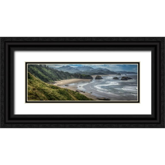 Taite, Larry J. 18x9 Black Ornate Wood Framed with Double Matting Museum Art Print Titled - Coastal Serenity
