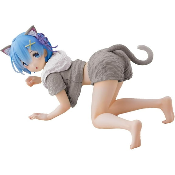 Taito Re:Zero Starting Life in Another World: Rem Cat Roomwear Ver Renewal Edition Desktop Cute Figure