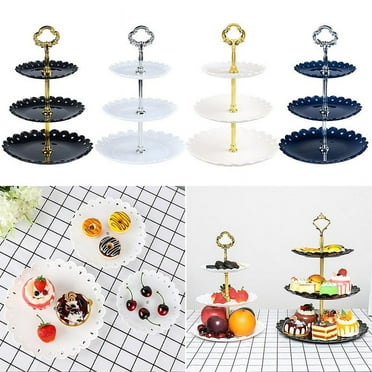 Taituoti 3-Tier Fruit Dessert Stand Rack Cake Display Plate Tray Wedding Birthday Supply,White