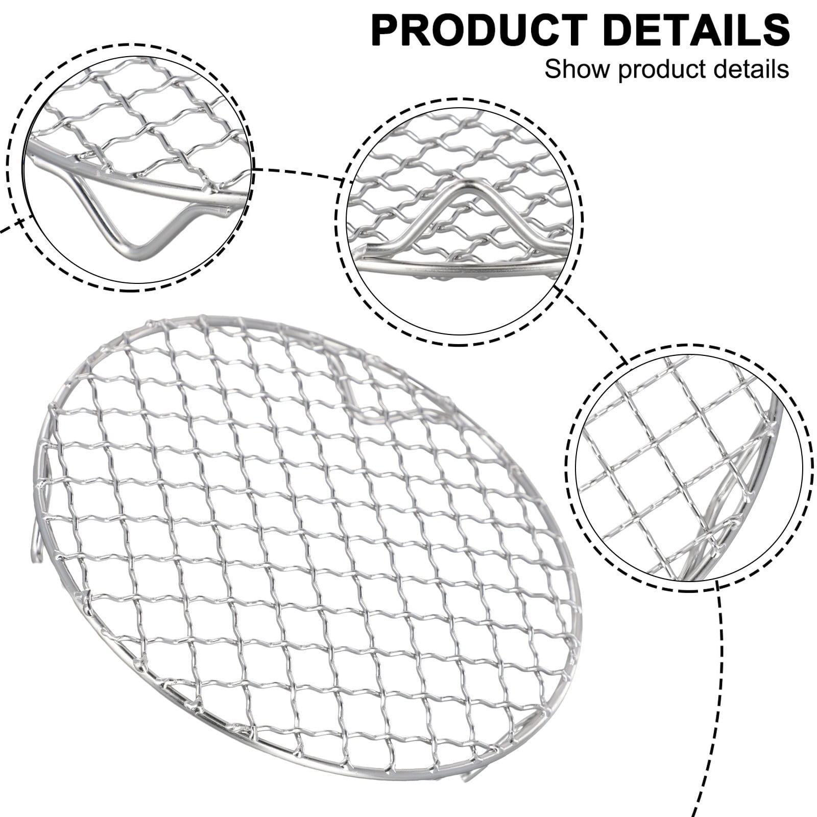Taituoti Round Cooling Rack 201 Stainless Wire Oven Grill Sheet,16.5Cm ...