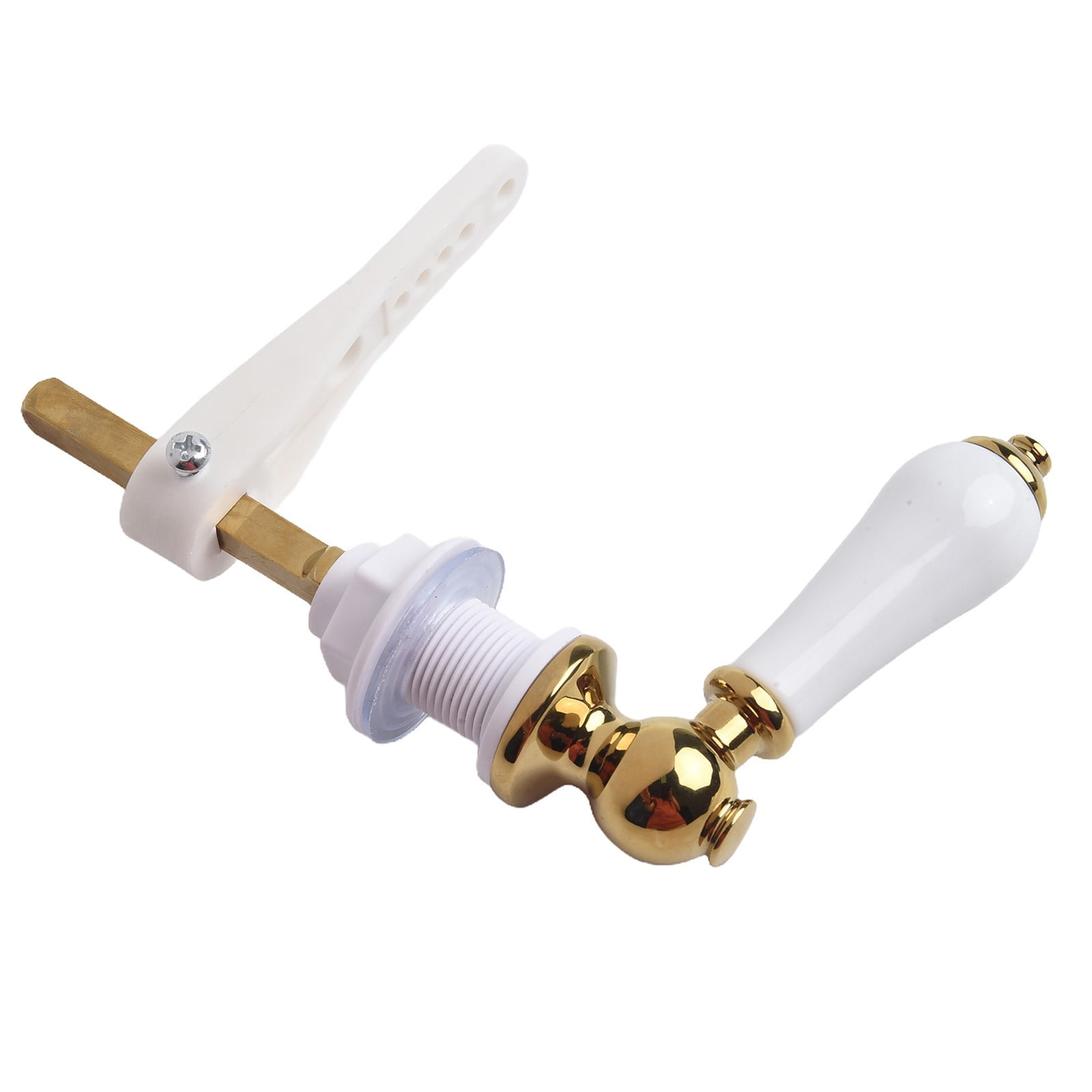 Taituoti Traditional Porcelain \u0026 Gold Victorian White Toilet Cistern Lever Flush Handle