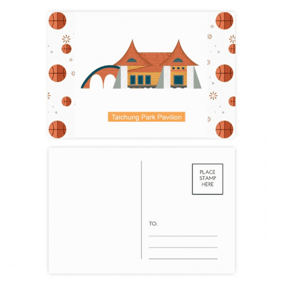 Taiwan Attractions Taichung Park Pavilion Basketball Postcard Set Thanks Card Mailing Side 20pcs