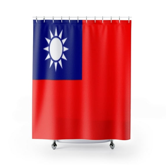 Taiwan Flag Premium 71"x74" Waterproof Shower Curtain for Stylish Bath Decor