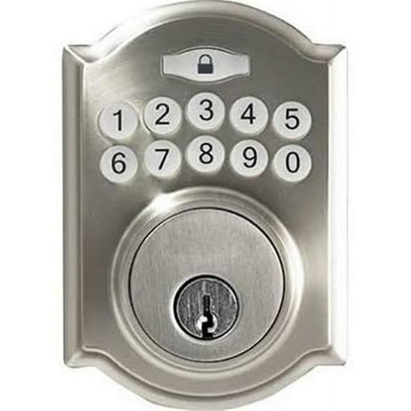 Taiwan Fu Hsing Industrial 221753 Tru-Guard Castle Electronic Deadbolt Lock, Stain Nickel