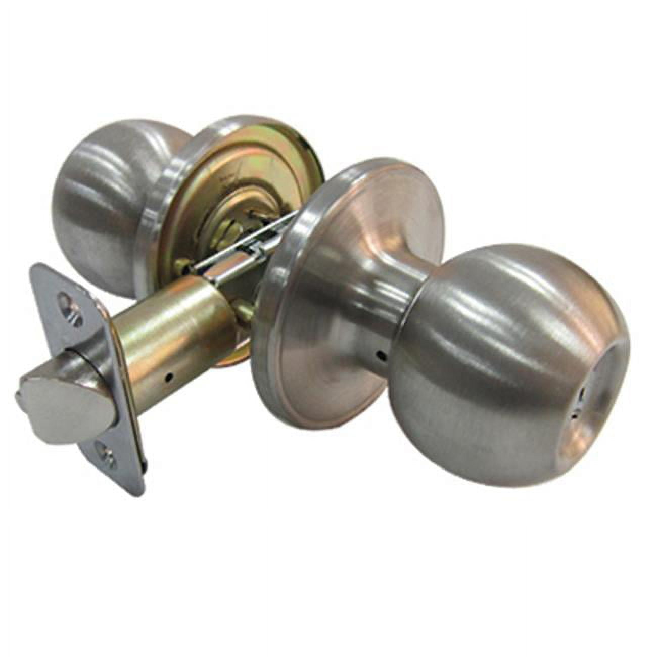 First Secure by Schlage Rigsby Bed / Bath Privacy Door Knob in Stainless  Steel 