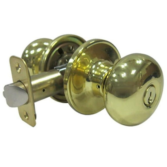 Taiwan Fu Hsing Industrial 221784 Tru-Guard Mushroom Entry Knob Sets, Polished Brass