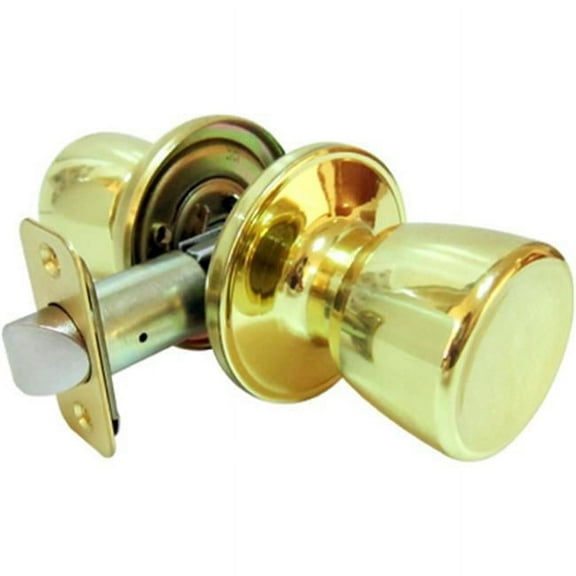 Taiwan Fu Hsing Industrial 221812 Tru-Guard Medium Tulip Knob Passage Lockset, Polished Brass
