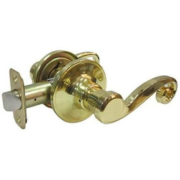 Taiwan Fu Hsing Industrial 222024 Tru-Guard Hall & Closet Reversible Scroll Lever Passage Lockset, Polished Brass