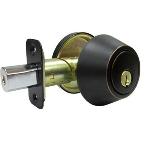 Taiwan Fu Hsing Industrial Tru-Guard Single Cylinder Deadbolt, Aged Bronze