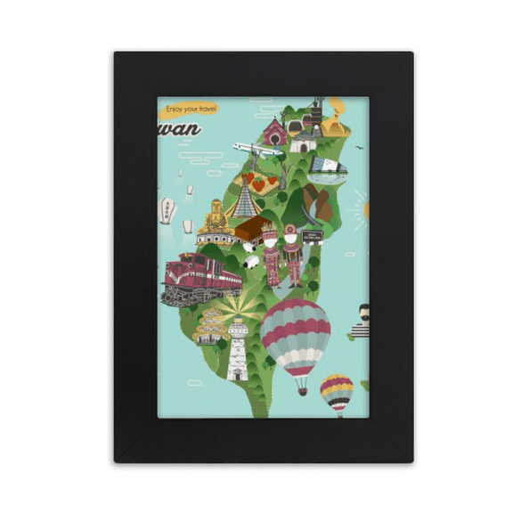 Taiwan Map Landscape China Travel Desktop Photo Frame Picture Display Art Painting Exhibit
