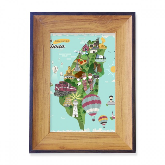 Taiwan Map Landscape China Travel Photo Frame Exhibition Display Art Desktop Painting