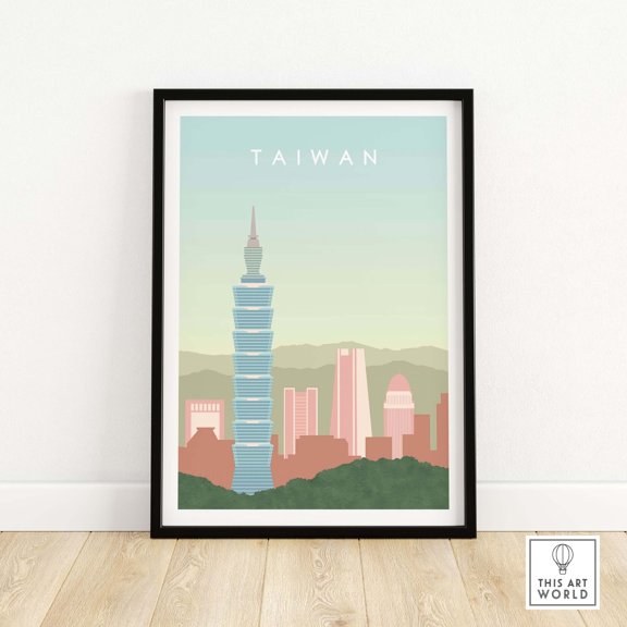 Taiwan Poster Print Wall Art Home Decor Taipei City Skyline Framed amp Unframed Artwork Ta