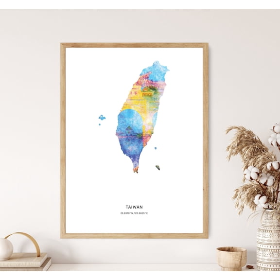 Taiwan Print, Taiwan Print, Taiwan Canvas, Taiwan Poster, Taiwan Map Art, Map of Taiwan, Poster Only