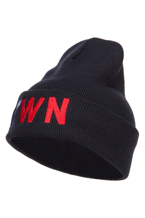 Taiwan TWN Flag Embroidered Long Beanie - Navy OSFM