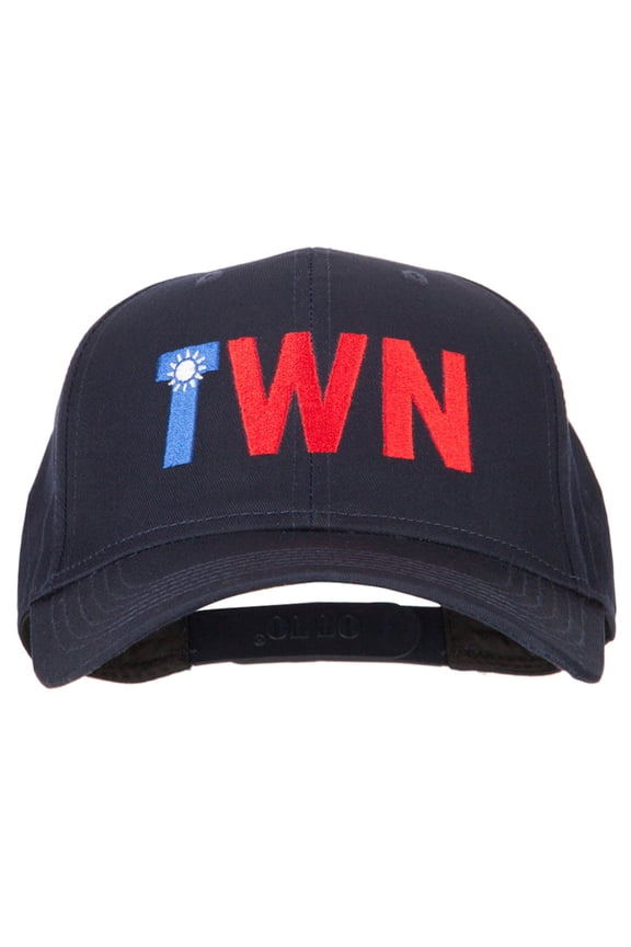 Taiwan TWN Flag Embroidered Solid Cotton Pro Style Cap - Navy OSFM