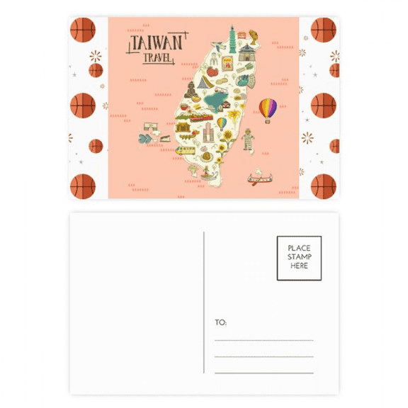 Taiwan Travel Attractions China Basketball Postcard Set Thanks Card Mailing Side 20pcs