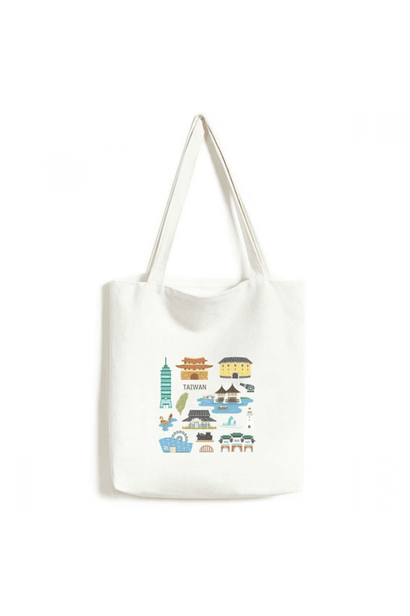 Taiwan Travel China Confucius Temple Tote Canvas Bag Shopping Satchel Casual Handbag