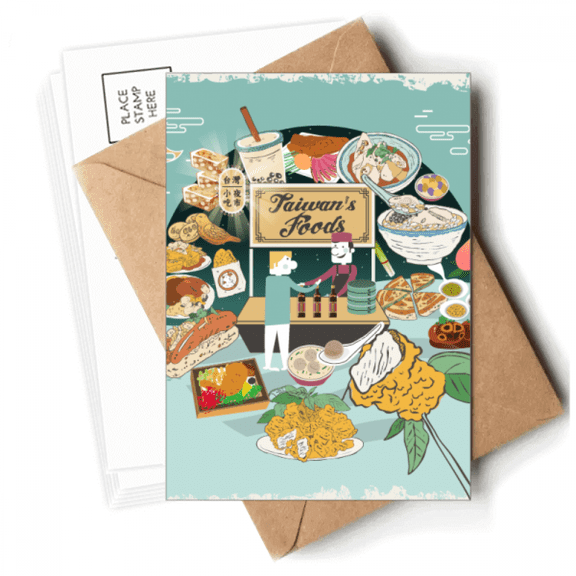 Taiwan Travel Night market Snake Postcards Envelopes Blank Note Cards Mailing