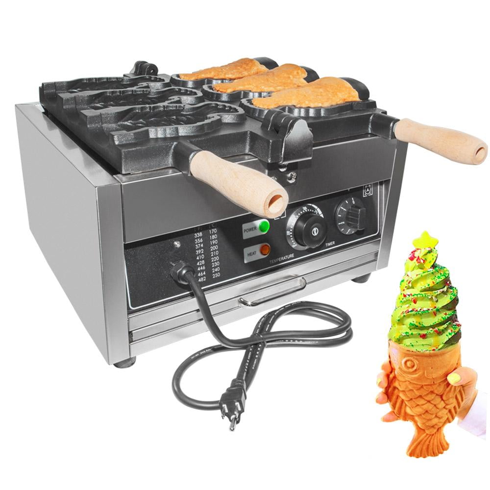 ALDKitchen Taiyaki Maker, Small Fish Rotating Waffle Iron, 6 Fish-Shaped  Cookies