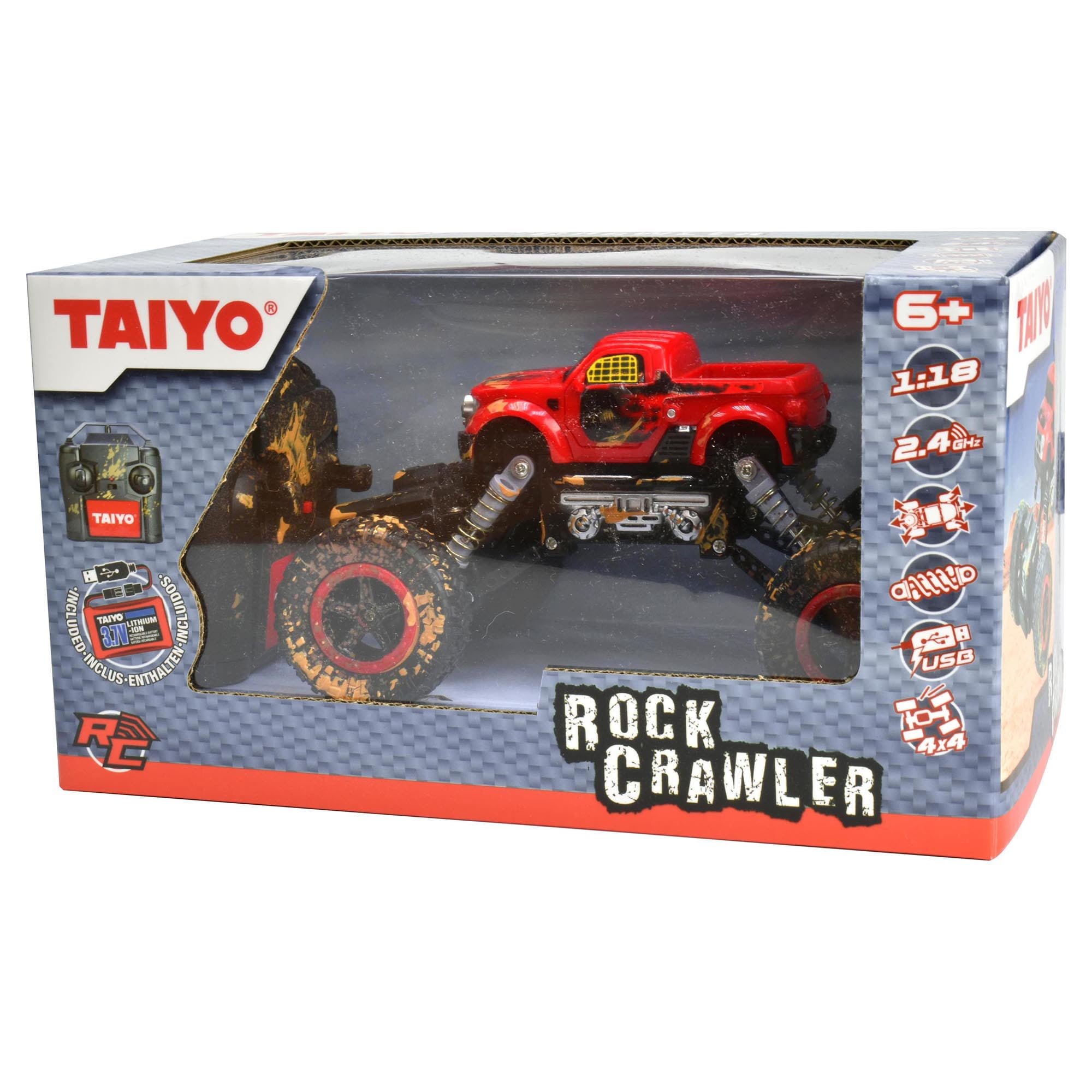 Taiyo: Rock Crawler 1:18 Scale R/C Vehicle in Red - Walmart.com
