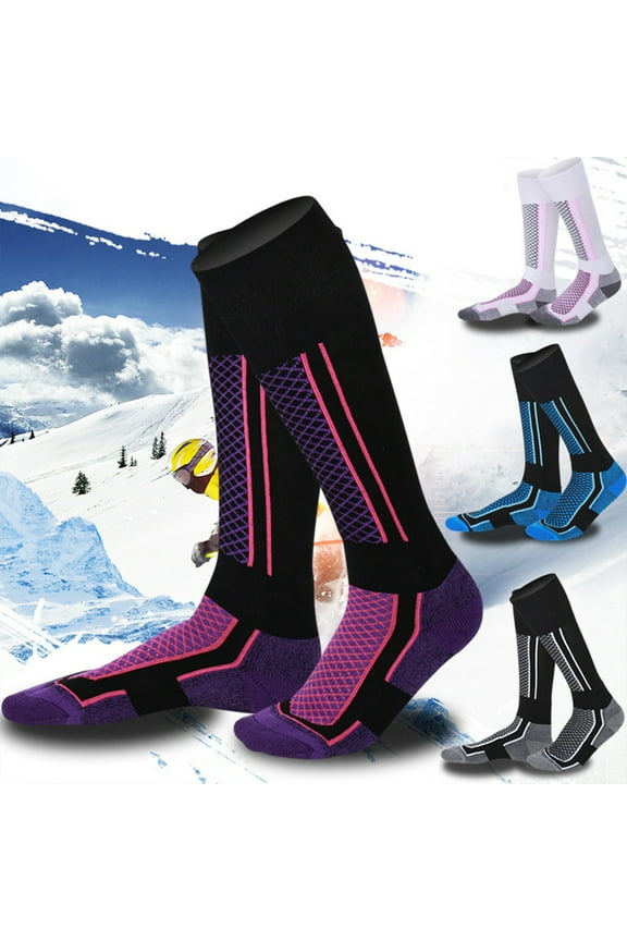 1 Pair Winter Men Women Outdoor Sports Snowboard Cotton Thermal Warm Long Ski Socks