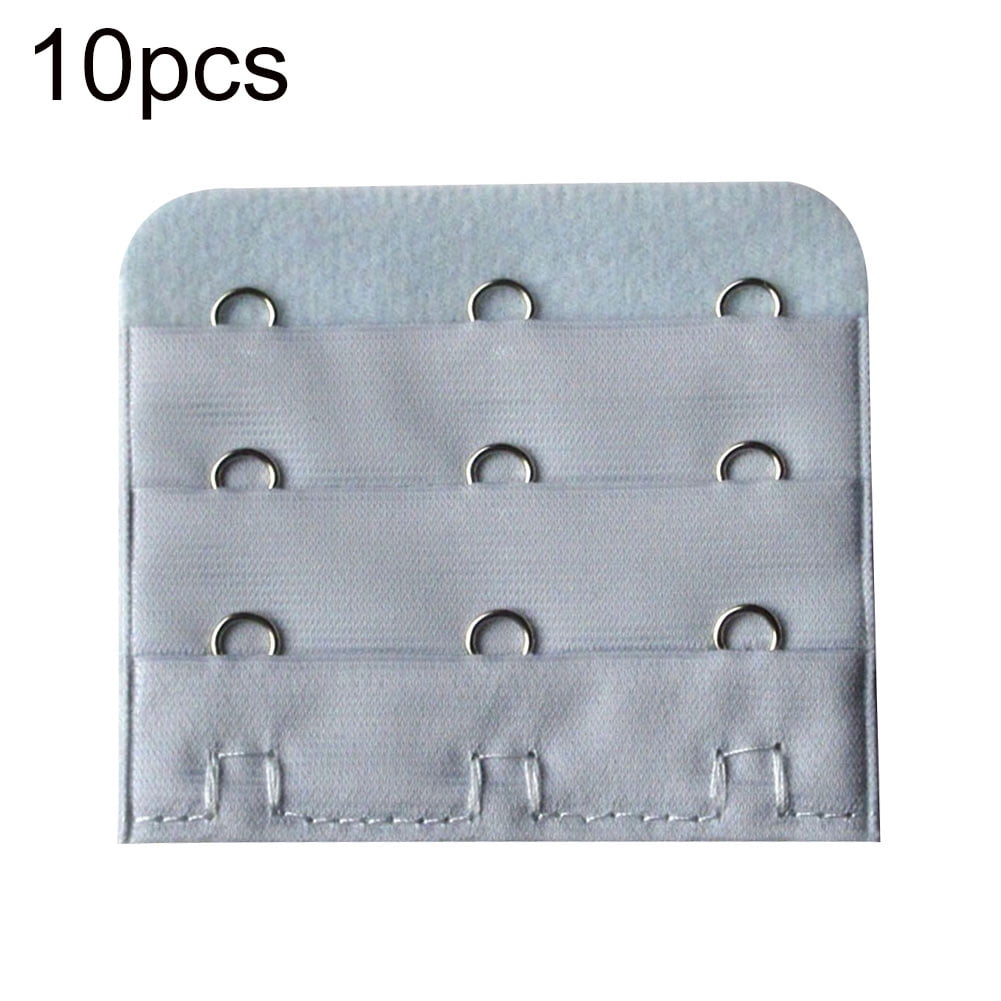 Taize 10Pcs 3-Row 3-Hook Universal Women Bra Extender Clasp Strap