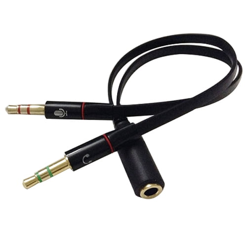 Taize 3.5mm AUX Audio Mic Splitter Cable Earphone Headphone