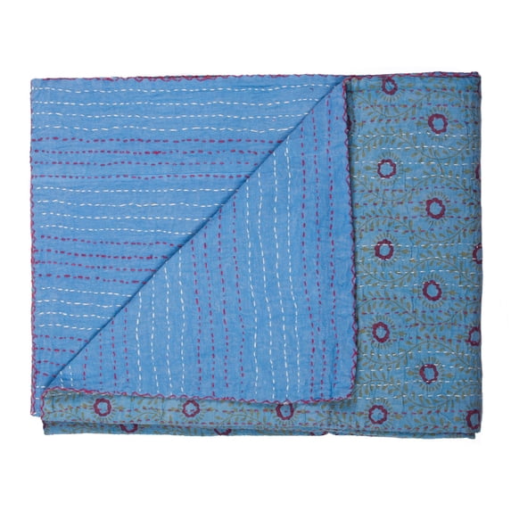 Taj Hotel Kantha Cotton Throw 50"x70" 12