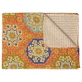 thumbnail image 1 of Taj Hotel Kantha Cotton Throw 50x70 Handmade Patchwork Blanket Lightweight India, 1 of 5