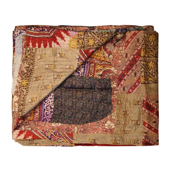 Taj Hotel Kantha Silk Throw 50"x70" 5