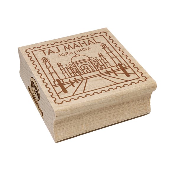 Taj Mahal Agra India Destination Travel Square Rubber Stamp Stamping Scrapbooking Crafting - Small 1.25in