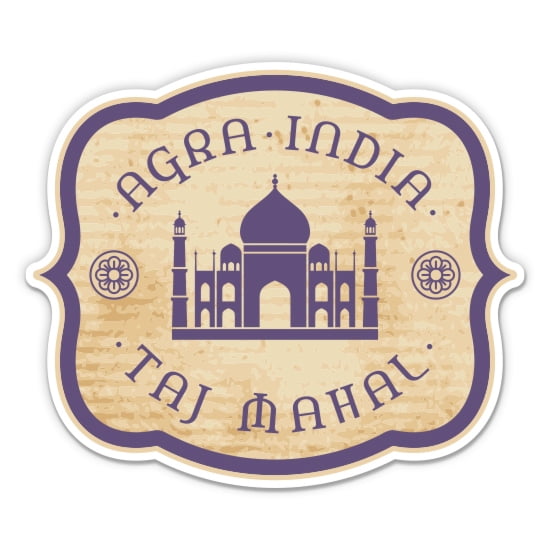 Taj Mahal Agra Indian Travel - 3" Vinyl Sticker - For Car Laptop Water Bottle Phone - Waterproof Decal