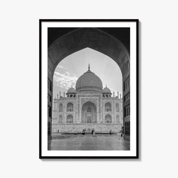 Taj Mahal Black And White Fine Art Photo Print Agra India, Unframed Paper Print