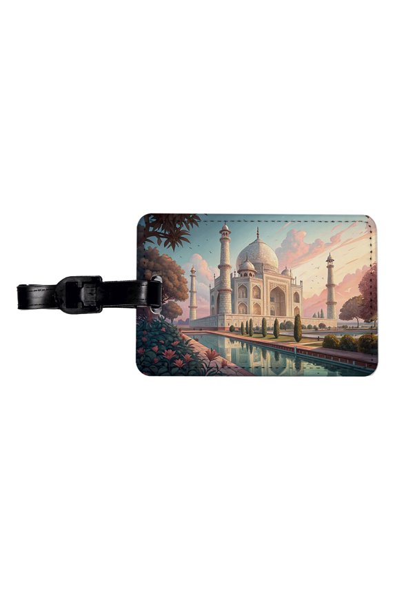 Taj Mahal India Faux Leather Travel Luggage Tag