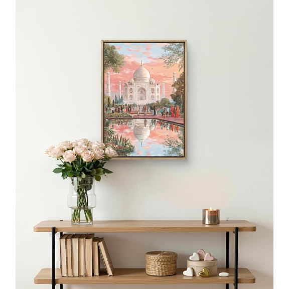 Taj Mahal India Travel Pastel Sunset Architecture Decor Unframed Paper Print