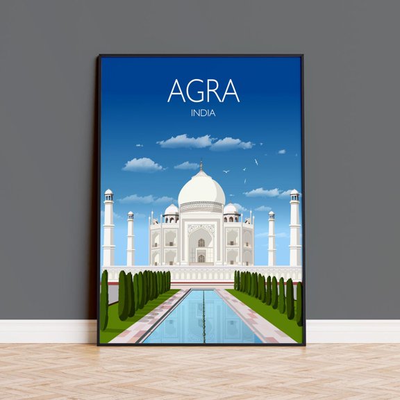 Taj Mahal Travel Print Agra Poster Taj Mahal India Taj Mahal Gift Taj Mahal Art