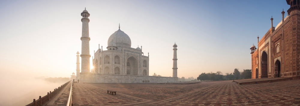 Taj Mahal at dawn Agra Uttar Pradesh India Canvas Art - Panoramic Images (7 x 18)