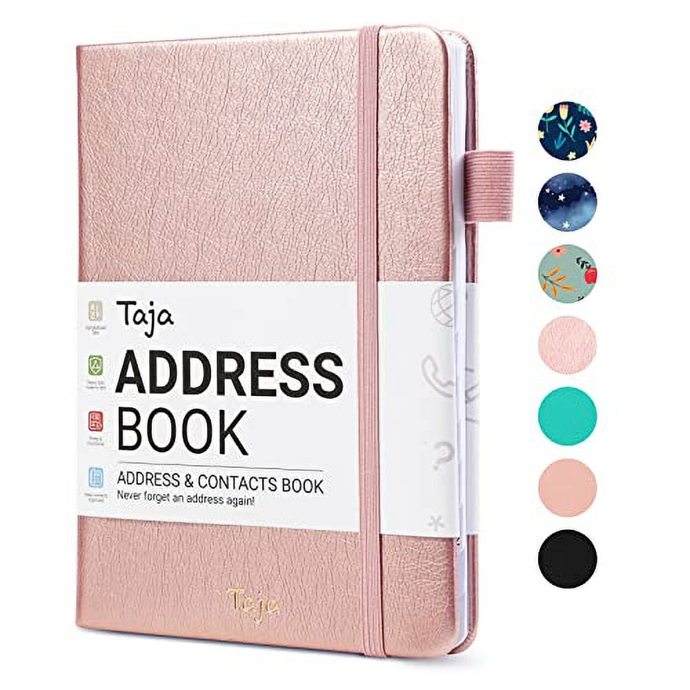 Taja Address Book with Alphabetical Tabs,Hardcover Address Book Large