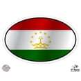 thumbnail image 1 of Tajikistan Flag Oval - 12" Vinyl Sticker Waterproof Decal, 1 of 1