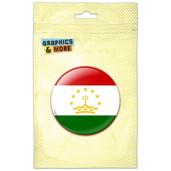 Tajikistan National Country Flag Pinback Button Pin Badge