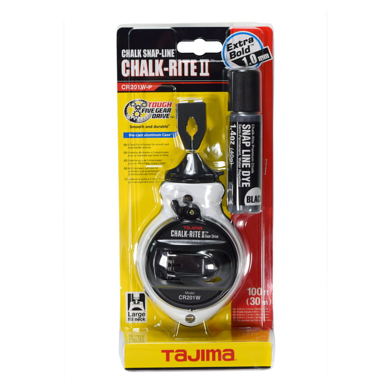 Tajima CR201W-P Chalk-Rite II Extra Bold 1 mm Snap Line with White