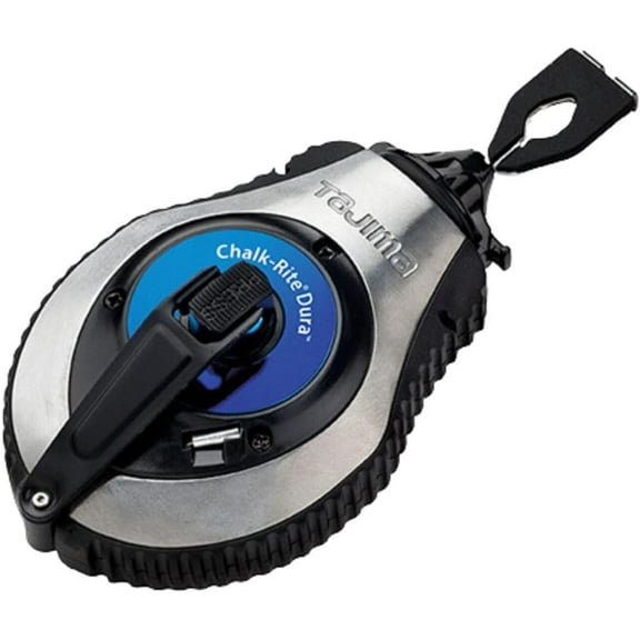 Tajima Chalk Line - Chalk-Rite Dura Chalk Box with Ultra Thin 0.5mm Snap Line & Integrated Handle Release - CR402S