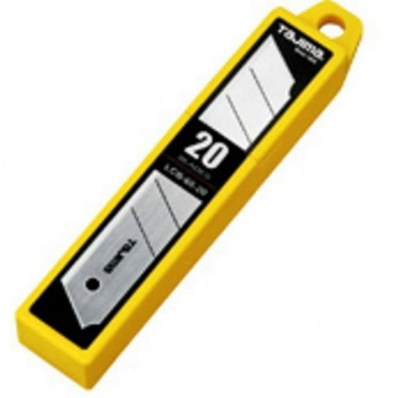 TAJIMA Utility Knives & Blades - 20-pack 1 Rock Hard Box Cutter Snap Blades with Premium Tempered Steel & Ultra-Sharp Edge - LCB-65-20"