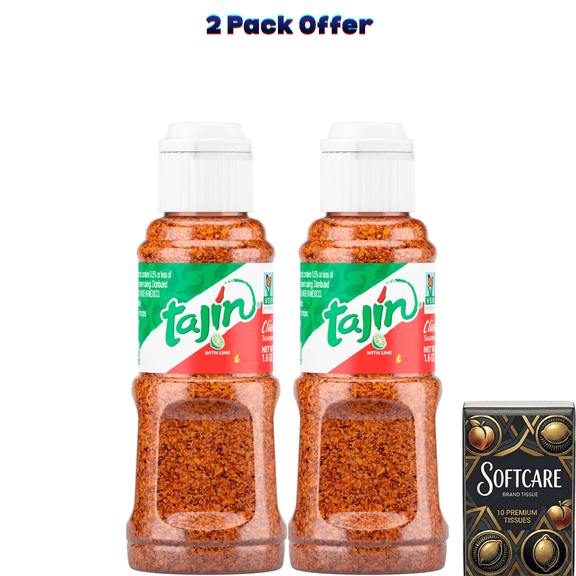 Tajin Clasico Seasoning, Chili Lime Seasoning, 1.6 oz  ( Include One Tissue Pack )